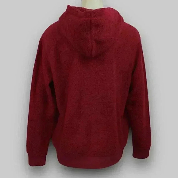 🔵 2/$15 ~ NEW! GEORGE fleece men's hoodie burgundy Med/Lg/XL - Picture 3 of 7